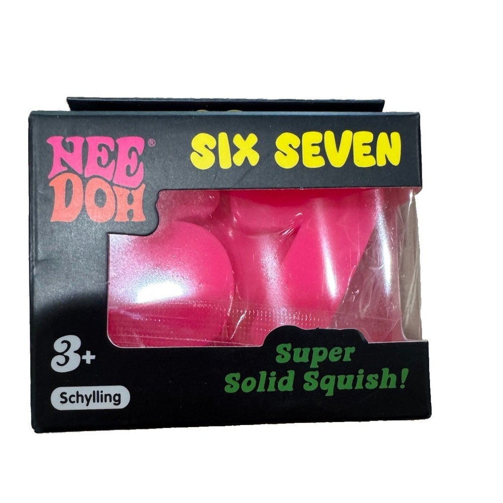 Schylling NeeDoh Six Seven 67 Super Solid Squish Pink NEW Sensory Fidget Cube